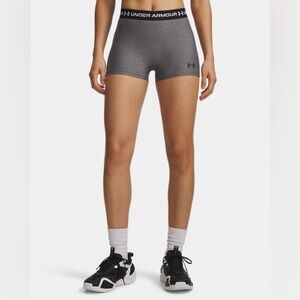 Under Armour HeatGear 3” Shorty Women’s Gym Training Shorts Silver Grey Black XS